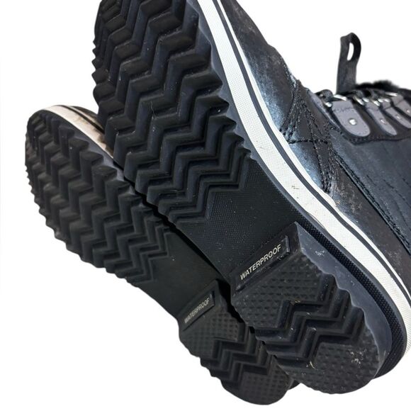 Sorel Tofino II Waterproof Black Snow Boots Faux Fur Big Girls 3 - Picture 7 of 8